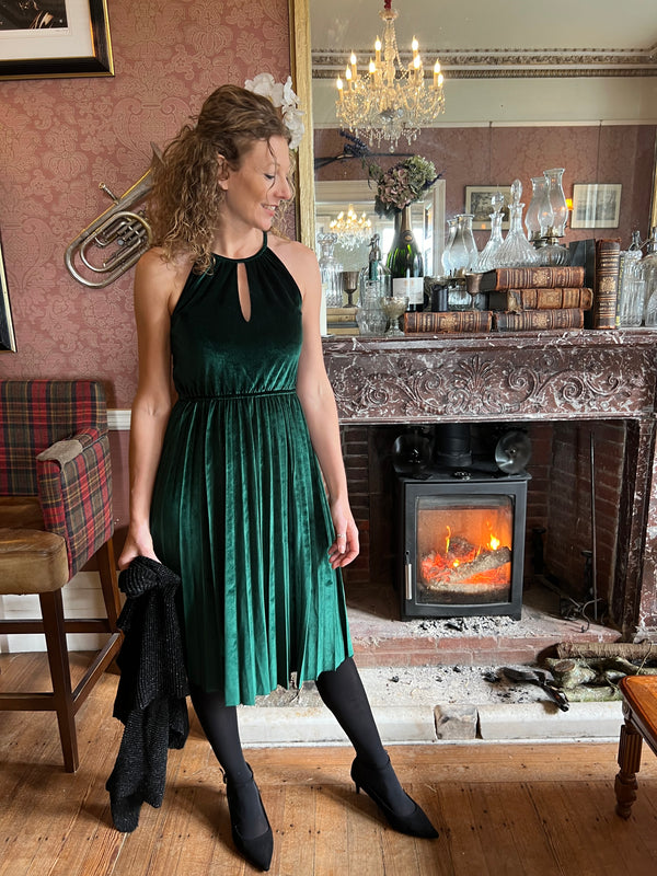 Conti Green Velvet Dress