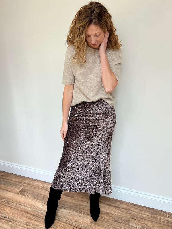 Conti Long Sequins Skirt