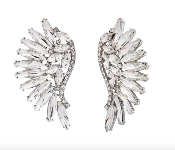 Crystal wing earrings